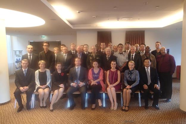 Participants at the Second Meeting of Training Centres for Assistance and Protection Under Article X of the Chemical Weapons Convention, which was held in Bratislava, Slovakia in September 2014.