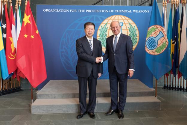The Deputy Minister of the Ministry of Industry and Information Technology of China, Mr Liu Lihua, meeting the Director-General of the OPCW, Ambassador Ahmet Üzümcü