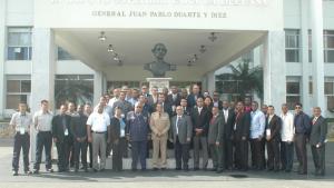 Participants at the Basic Regional Course for Specialists on Responding to Chemical Warfare Agents and Toxic Industrial Chemicals (TICs), which was held in Santo Domingo in March 2015.