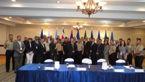 Participants at the Sub Regional Table Top Exercise in Chemical Emergency Response for States Parties from Central America and Mexico held in Tegucigalpa, Honduras.