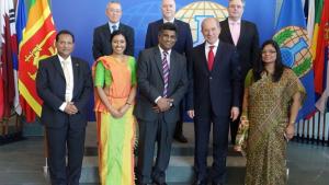 Deputy Foreign Minister of Sri Lanka, Mr Ajith Perera, with the Director-General and senior OPCW officials.