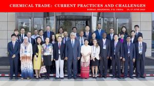 OPCW Deputy Director-General Mr Hamid Ali Rao (centre) with participants of  the international seminar on chemical trade, which took place in Rizhao City, China on 16 June 2016.