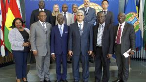 OPCW Deputy Director-General, Ambassador Hamid Ali Rao, with a delegation from the Parliamentary Select Committee on Foreign Affairs of the Republic of Ghana at the OPCW Headquarters in The Hague