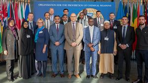Participants at a workshop on the advancement of the Chemical Weapons Convention (CWC) education