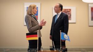 Permanent Representative of Germany to the OPCW, H.E. Ambassador Christine Weil, and the Director-General of the OPCW, H.E. Mr Fernando Arias, 