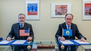 H.E. Mr. Joseph Manso, Ambassador Extraordinary and Plenipotentiary of the United States of America, and H.E. Mr. Fernando Arias, Director-General of the OPCW