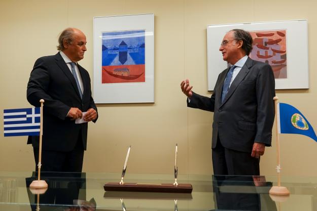 H.E. Ambassador Nicolas P. Plexidas, the Permanent Representative of Greece to the OPCW and OPCW Director-General, H.E. Mr Fernando Arias