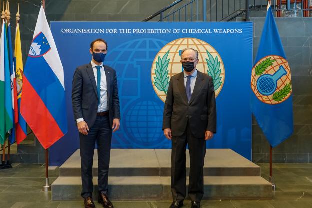 H.E. Dr Anže Logar, Minister of Foreign Affairs of the Republic of Slovenia and H.E. Mr Fernando Arias, Director-General of the OPCW