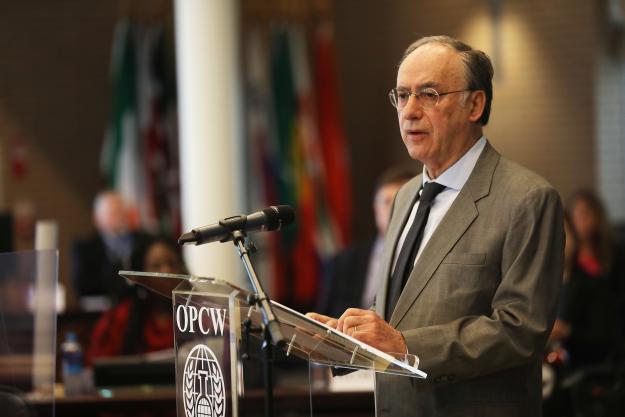 OPCW Director-General Fernando Arias addressing the Chemical Weapons Convention @ 25 seminar at OPCW headquarters, The Hague, 20 May 2022.