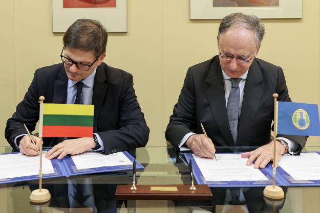 Permanent Representative of the Republic of Lithuania to the OPCW, H.E. Mr Neilas Tankevičius, and Ambassador Fernando Arias, OPCW Director-General