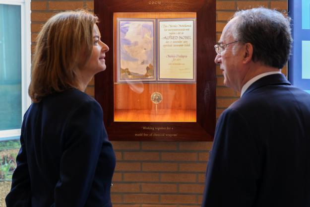 H.E. Ms Tanja Fajon, Minister of Foreign and European Affairs of the Republic of Slovenia, and Ambassador Fernando Arias, Director-General of the OPCW