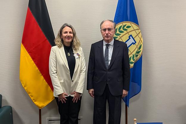 Ms Susanne Riegraf, Acting Federal Government Commissioner for Disarmament and Arms Control at the German Federal Foreign Office, and Ambassador Fernando Arias, Director-General of the OPCW