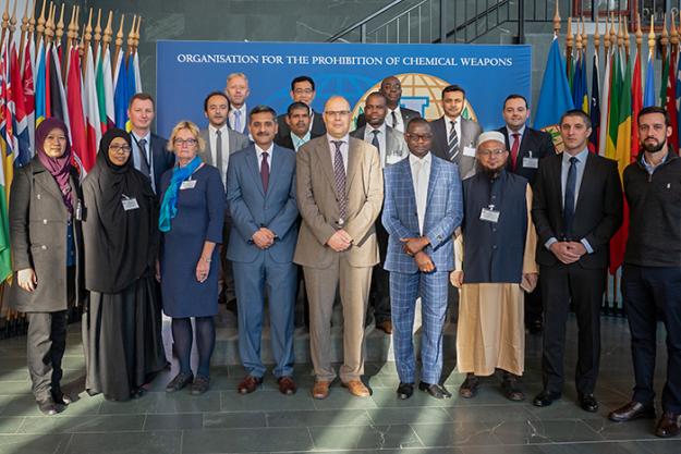 Participants at a workshop on the advancement of the Chemical Weapons Convention (CWC) education