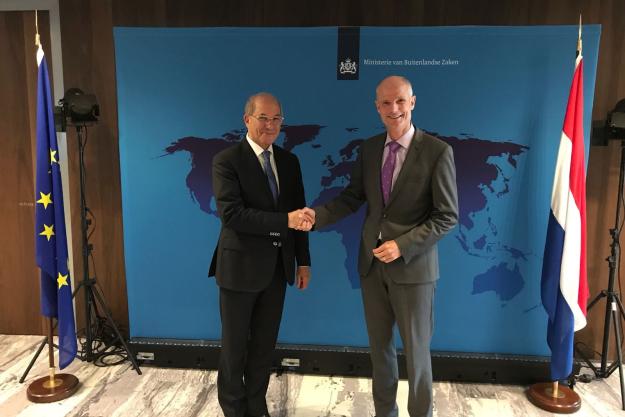 OPCW Director-General, Ambassador Ahmet Üzümcü, with the Minister of Foreign Affairs of the Kingdom of the Netherlands, H.E. Mr Stef Blok