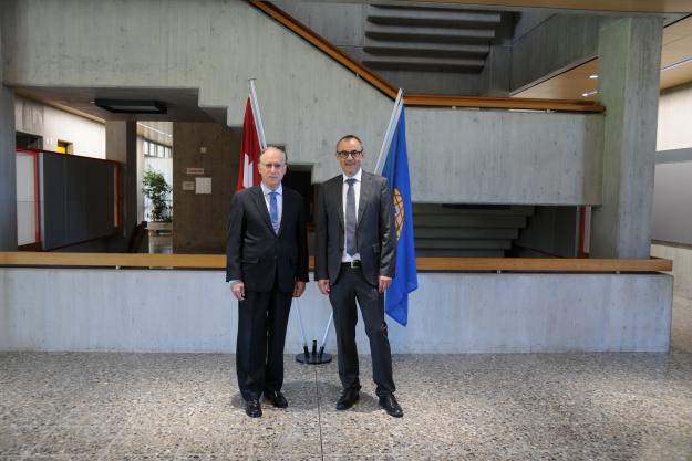 Dr Marc Cadisch, Director of the Spiez Laboratory, and Ambassador Fernando Arias, Director-General of the OPCW