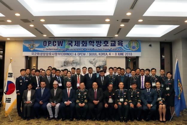 The training course participants in Seoul