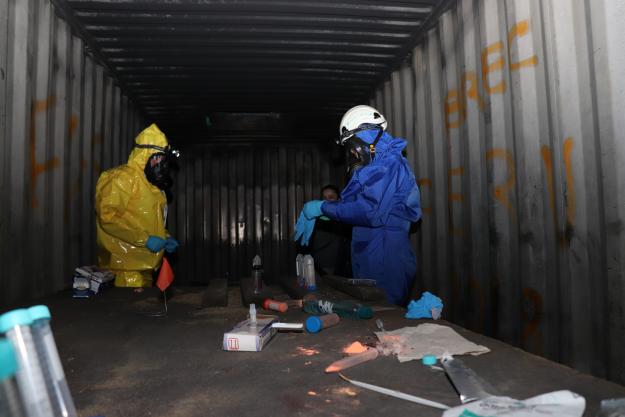 First responders at the First Regional Training Course in sampling and analysis in contaminated environments run by OPCW in Bogota, Colombia 