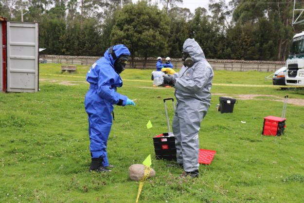 First responders at the First Regional Training Course in sampling and analysis in contaminated environments run by OPCW in Bogota, Colombia 