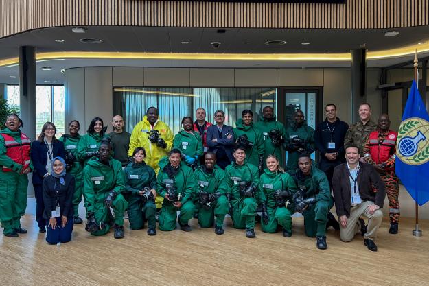 Participants and instructors gather at the OPCW Centre for Chemistry and Technology in The Hague, Netherlands. The pilot capacity-building programme, supported by the Government of Italy, brought together first responders from around the world to strengthen chemical emergency preparedness and response capabilities in their home countries.
