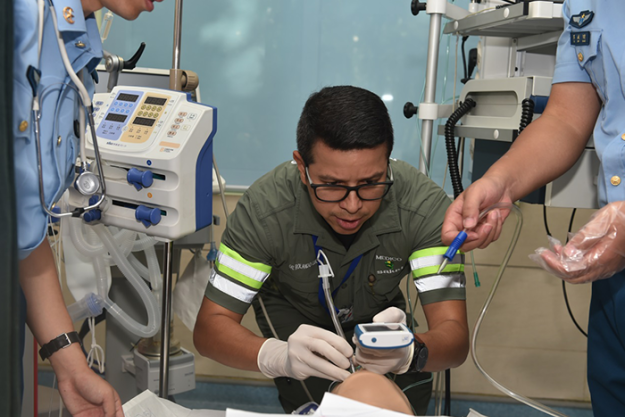 Medical professionals at a training on medical management of chemical casualties