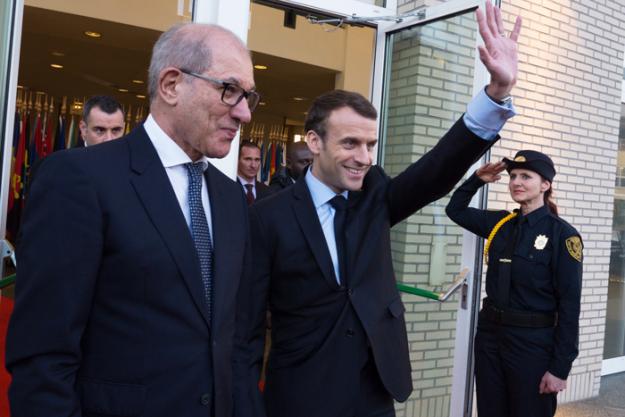 H.E. President Macron and Director-General of the OPCW, H.E. Ambassador Ahmet Üzümcü