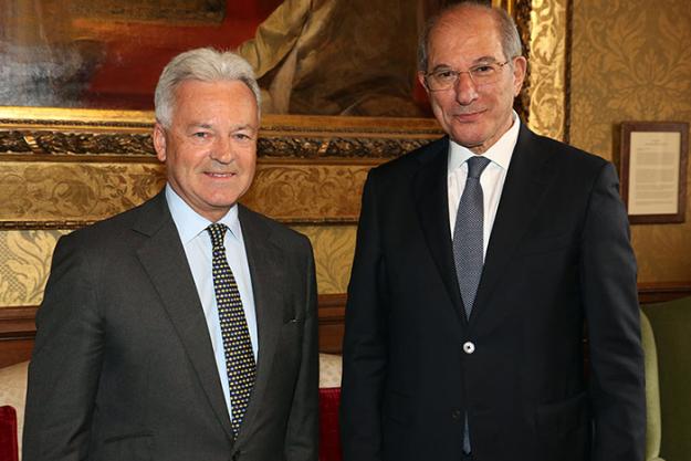 The OPCW Director-General, Ambassador Ahmet Üzümcü, with Minister of State for Europe and the Americas at the Foreign & Commonwealth Office, The Rt Hon Sir Alan Duncan