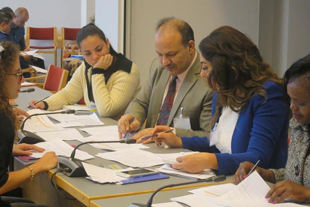 Representatives of OPCW Member States during an advanced training course in The Hague.