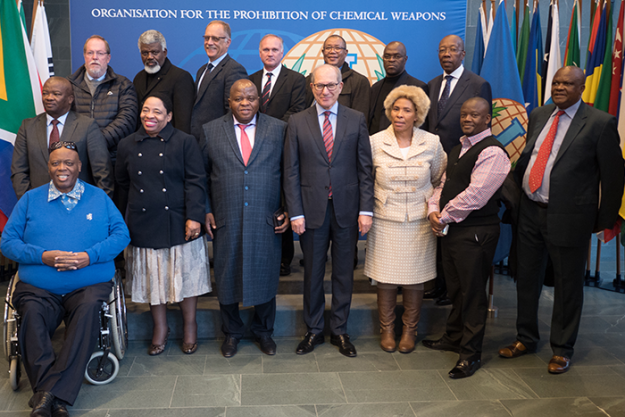 A senior delegation of the Parliamentary Committee on Intelligence from South Africa visiting the OPCW