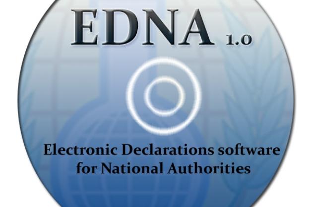 CD cover of the Electronic Declarations tool for National Authorities (EDNA)
