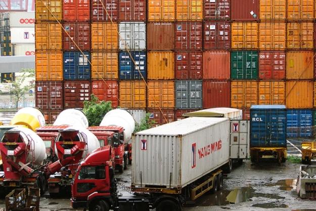 Hong Kong container terminal Hong Kong port (Photocapy image)