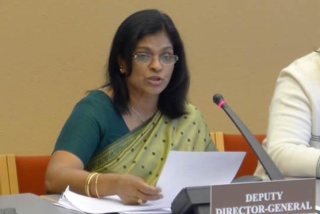 Deputy Director-General, Mrs Grace Asirwatham (right), delivered a speech to the participants on the day of the opening of this year's programme.