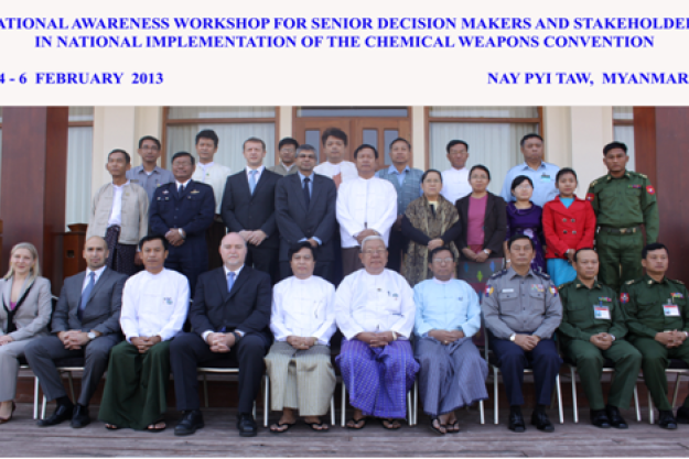 OPCW staff members and participants in the National Awareness workshop as part of the Technical Assistance visit to Nay Pyi Taw, Myanmar.