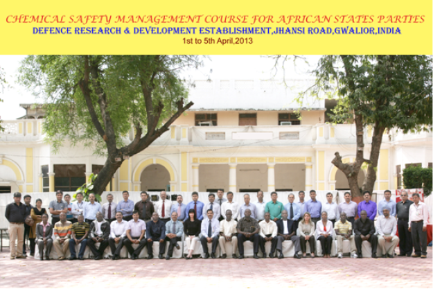 Participants at an Assistance and Protection Training Course on Chemical Safety Management for African State Parties.