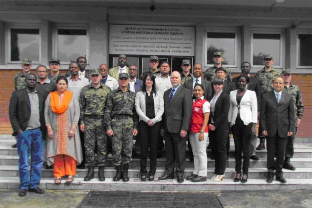 Participants at a Course on Assistance and Protection against Chemical Weapons in Serbia