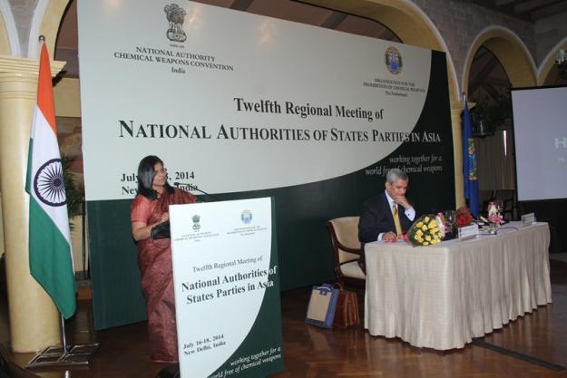 OPCW Deputy Director-General Mrs Grace Asirwatham (left) at the 12th Regional Meeting of National Authorities in Asia