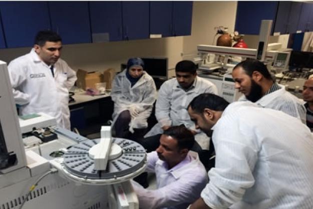 Participants at the 3rd Laboratory Workshop in the Middle East for the Analysis of Chemicals Related to the CWC, which was held in Jordan in October 2014