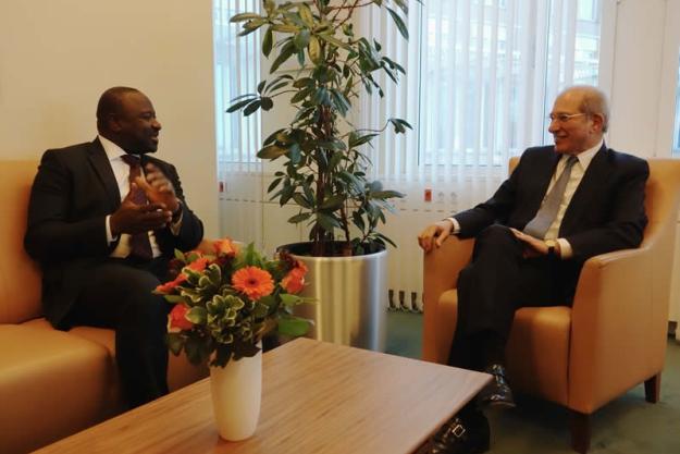 The Executive Secretary of the Comprehensive Nuclear-Test-Ban Treaty Organization (CTBTO), Lassina Zerbo (left) and OPCW Director General Ahmet Üzümcü.