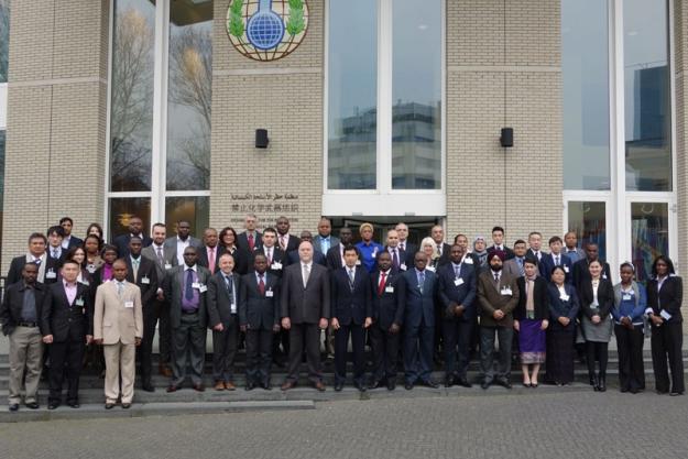 Participants at the 17th Basic Course for representatives of the National Authorities, which was held by the OPCW at its headquarters from 23 to 27 March 2015.