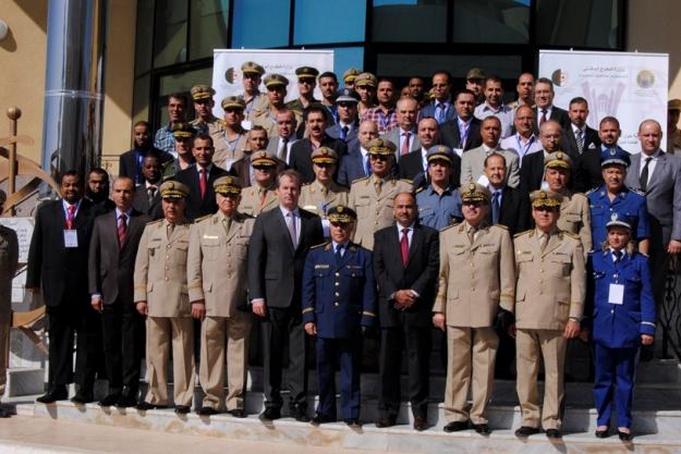 Participants at a basic training course on assistance and protection against chemical weapons held in Algeria.