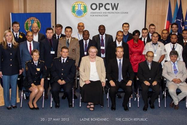 Participants at a Course on Assistance and Protection against chemical weapons held in Czech Republic.