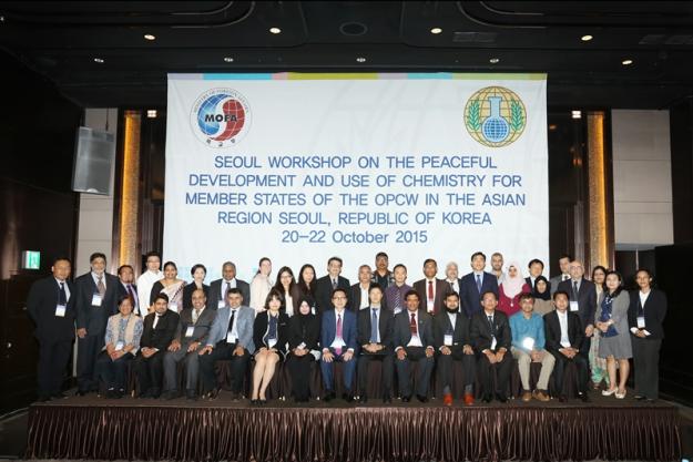 Participants at the Workshop on the Peaceful Development and Use of Chemistry for Member States of the OPCW in the Asian Region, which was held in Seoul, in the Republic of Korea.