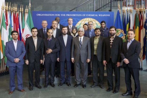 OPCW Deputy Director-General Hamid Ali Rao (center right) and the judiciary delegation of the Islamic Republic of Iran to the OPCW.