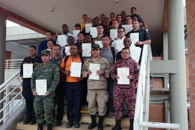 Participants at the Third Regional Assistance and Protection Full Training Cycle for GRULAC States Parties, which was held in Colombia from 4 to 8 April 2016.