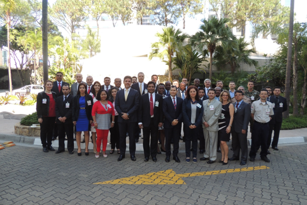 Participants at a practical workshop on chemical safety and security for Latin American and Caribbean experts, which was held in Sao Paulo, Brazil from 18 to 20 April 2016.