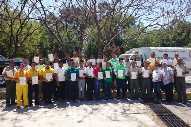 Participants at a sub-regional exercise on response to chemical warfare agents and incidents with toxic industrial chemicals, which was held from 16 to 20 May in Guadalajara, Mexico.