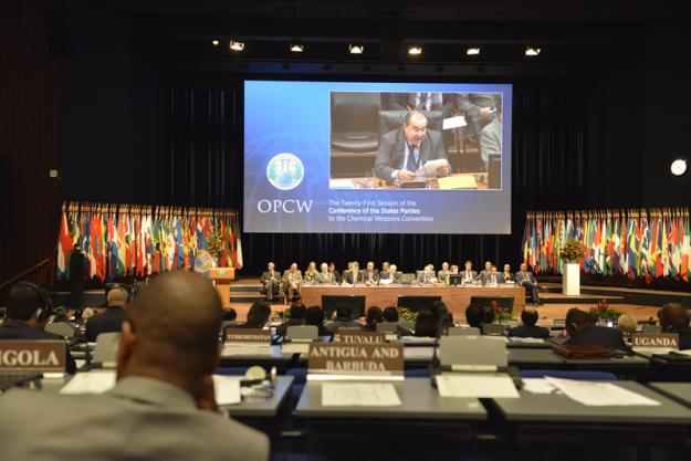 A view from the opening session of the Twenty-First Session of the Conference of the States Parties, which began today in The Hague.