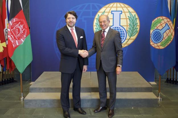 OPCW Director-General Ahmet Üzümcü (right) and the Deputy Minister of Foreign Affairs of Afghanistan H.E. Mr Hekmat Khalil Karzai.