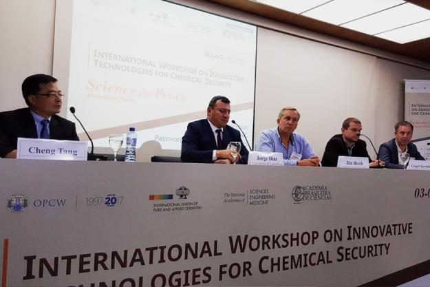 Participants at a workshop on innovative technologies for chemical security in Rio de Janeiro