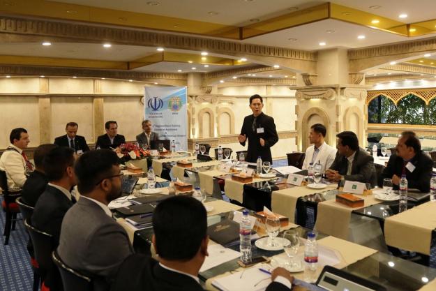 Participants at an emergency assistance and protection against chemical weapons course in Tehran, Iran