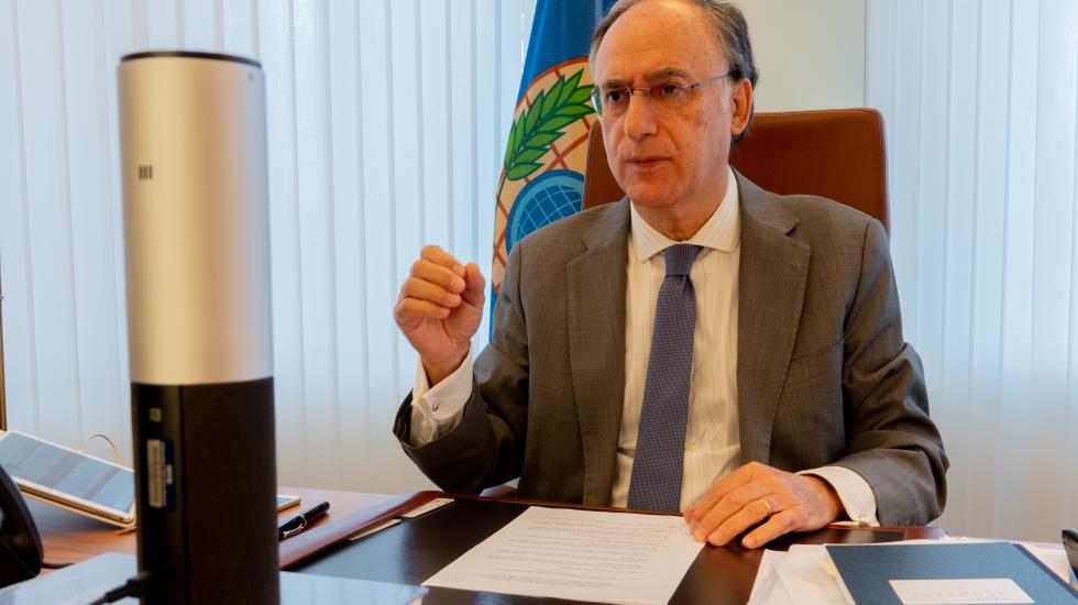 OPCW Director-General, H.E. Mr Fernando Arias, during video presentation on the Africa Programme
